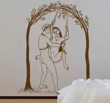 Autocolante erótico ilustração do baloiço do sexo - TenStickers