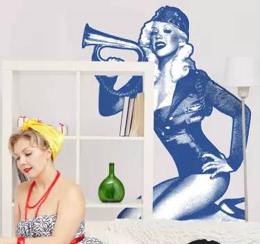 Military Pin-Up Girl Wall Sticker - TenStickers