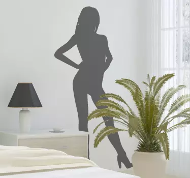 autocollant mural silhouette sexy nue - TenStickers