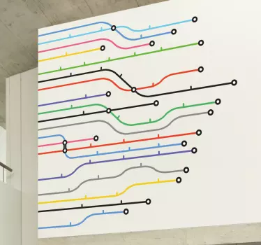 Sticker metro lijnen - TenStickers