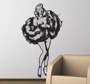 Vintage Pin Up Girl Wall Sticker - TenStickers
