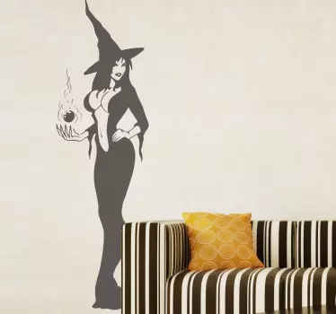 Sexy Witch Wall Sticker - TenStickers
