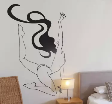 çıplak akrobatik kadın duvar sticker - TenStickers