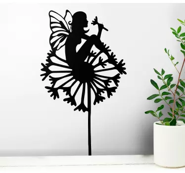 Silhouette fairy and dandelion fairy tale decal - TenStickers
