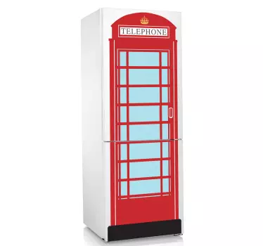 Nalepka hladilnika z rdečo telefonsko stojnico - TenStickers