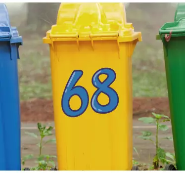 Mülltonnen Aufkleber Zahlen in blau - TenStickers