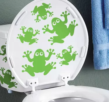 Frogs Toilet Sticker - TenStickers