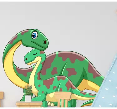 Türaufkleber Mama dinosaurier mit Ihrem baby - TenStickers