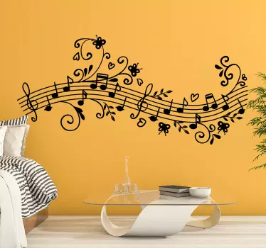 Floral Symphony Wall Decal - TenStickers