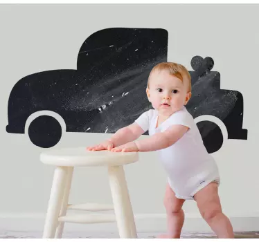 Cute baby car silhouette write on decal - TenStickers