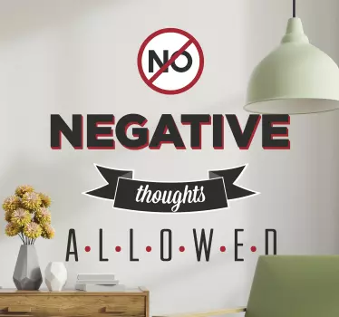 Autocollant mural no negative thoughts - TenStickers