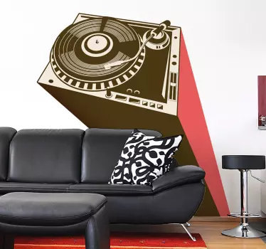 Naklejka dekoracyjna gramofon DJ - TenStickers