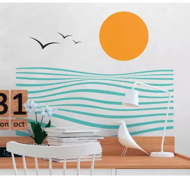Sea abstract wall art sticker - TenStickers