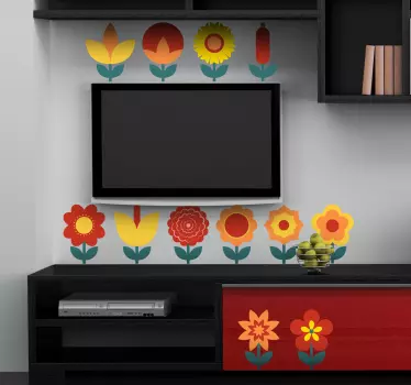 Warm Flowers Decal Collection - TenStickers