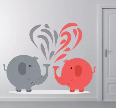 Elephant Love Wall Sticker - TenStickers