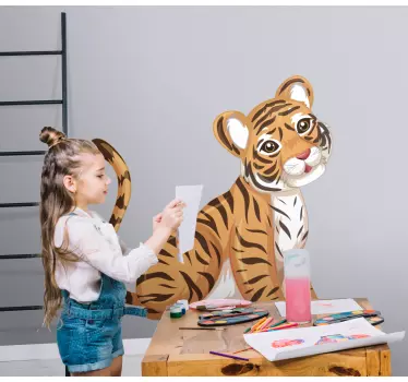 Baby tiger portrait wild animal decal - TenStickers