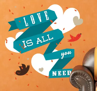Sticker tekst Love Is All You Need - TenStickers