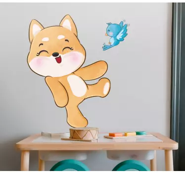 Sticker Chambre Enfant Chiot heureux animal mignon - TenStickers