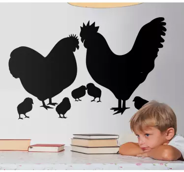 Sticker Oiseau Famille poulet et coq - TenStickers