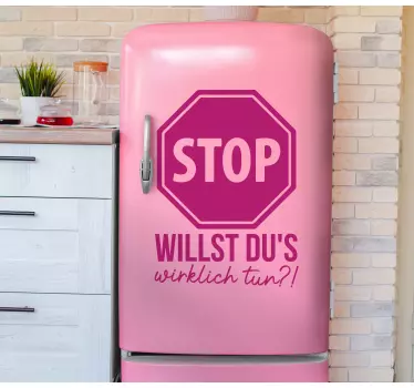 Kühlschrank Aufkleber Schwarzes stoppschild mit satz - TenStickers