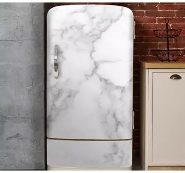 White marble texture fridge sticker - TenStickers