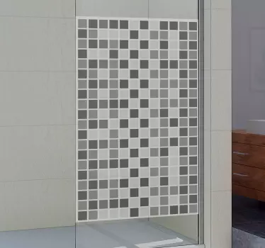 Vinilo mampara ducha Escala de cuadrados grises - TenVinilo