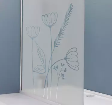 Naklejka na prysznic Sześć jednokolorowych stokrotek - TenStickers