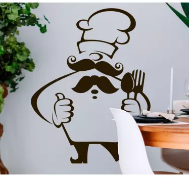 Funny chef character design wall sticker - TenStickers