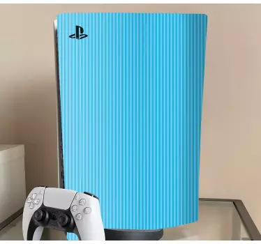 Light blue colour with stripes PS5 sticker - TenStickers