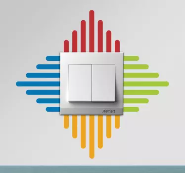 Colourful Lines Light Switch Sticker - TenStickers
