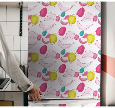 Colorful summer fruits pattern fridge sticker - TenStickers