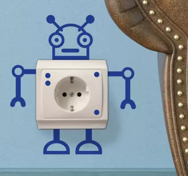有趣的机器人电源插座贴纸 - TenStickers