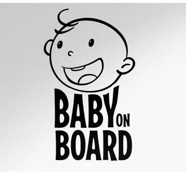 Cute smiling baby boy on board vinyl decal - TenStickers