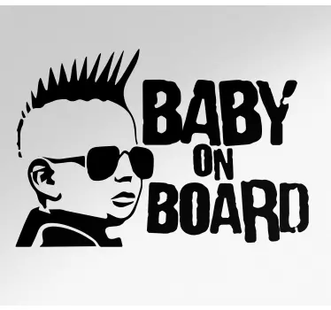 Baby Rockstar baby on board sticker - TenStickers