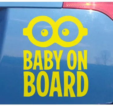 Cute cartoon glasses baby on board sticker - TenStickers