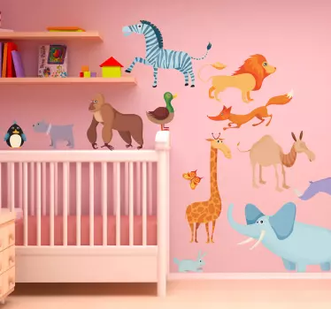 Kids Animal Wall Decals - TenStickers