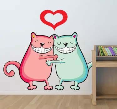 Kids Cat Best Friends Wall Sticker - TenStickers