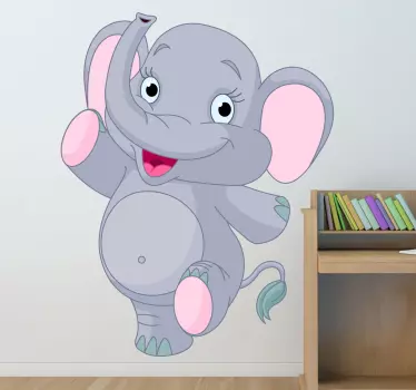 Happy Elephant Decorative Decal - TenStickers
