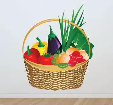 Sticker cuisine panier de légumes frais - TenStickers