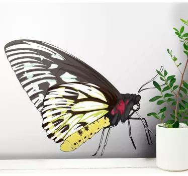 Realistic yellow butterfly wall sticker - TenStickers