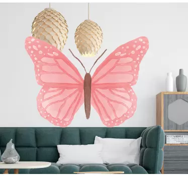 Pink tile butterflies wall border sticker - TenStickers