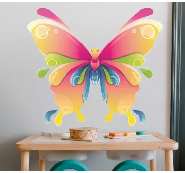 Naklejka na ścianę motyle Kolorowy malowany motyl - TenStickers