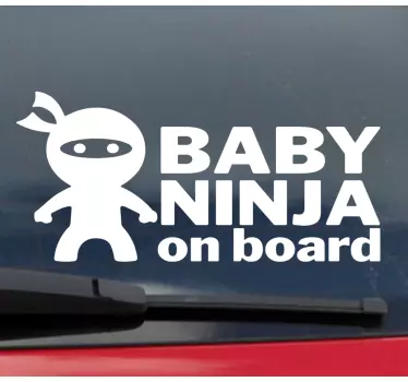 Ninja baby design baby on board sticker - TenStickers
