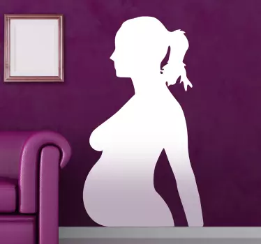 Pregnant Lady Silhouette Wall Sticker - TenStickers