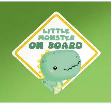 Little monster baby on board sticker - TenStickers