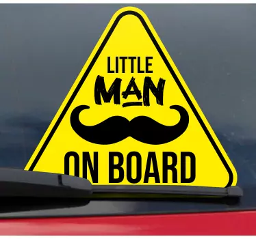 Little Man on board illustration sticker - TenStickers