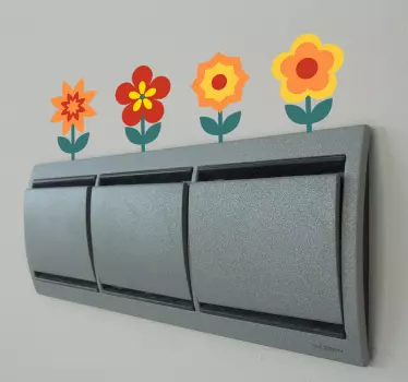 Autocolante decorativo flores para interruptor - TenStickers