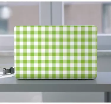 녹색 체크 격자 무늬 디자인 노트북 스킨 - TenStickers