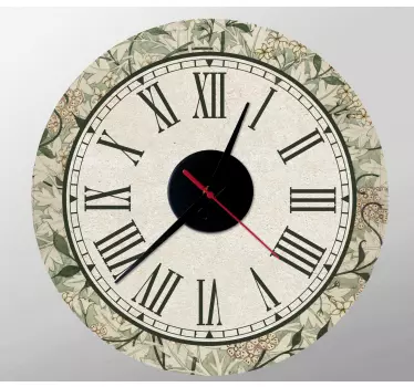 Vintage styled old paper  wall clock decal - TenStickers