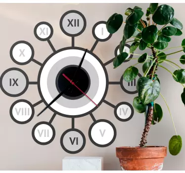 Unique bright white  wall clock sticker - TenStickers